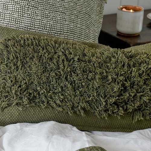 Shag Cushion in Burnt Olive by Raine & Humble